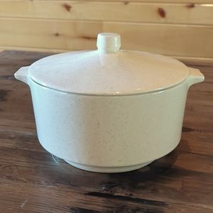 Great MCM Speckled Lidded Serving Bowl or Bean Pot. 8”